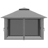 easycomfort easycomfort gazebo pieghevole 4x4 con borsa da trasporto picchetti funi e sacchi di sabbia inclusi 392x392x283 cm grigio