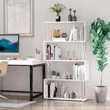easycomfort easycomfort libreria a 4 ripiani design moderno in legno e metallo libreria scaffale per soggiorno studio ufficio 80x30x145cm bianca ean 8054111845588