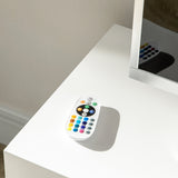 easycomfort easycomfort mobile porta tv da 55 con luci led a 12 colori e telecomando legno e vetro 120x40x50cm bianco