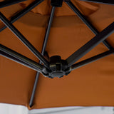 easycomfort easycomfort ombrellone da giardino doppio inclinabile con apertura a manovella 295x152x222cm rosso