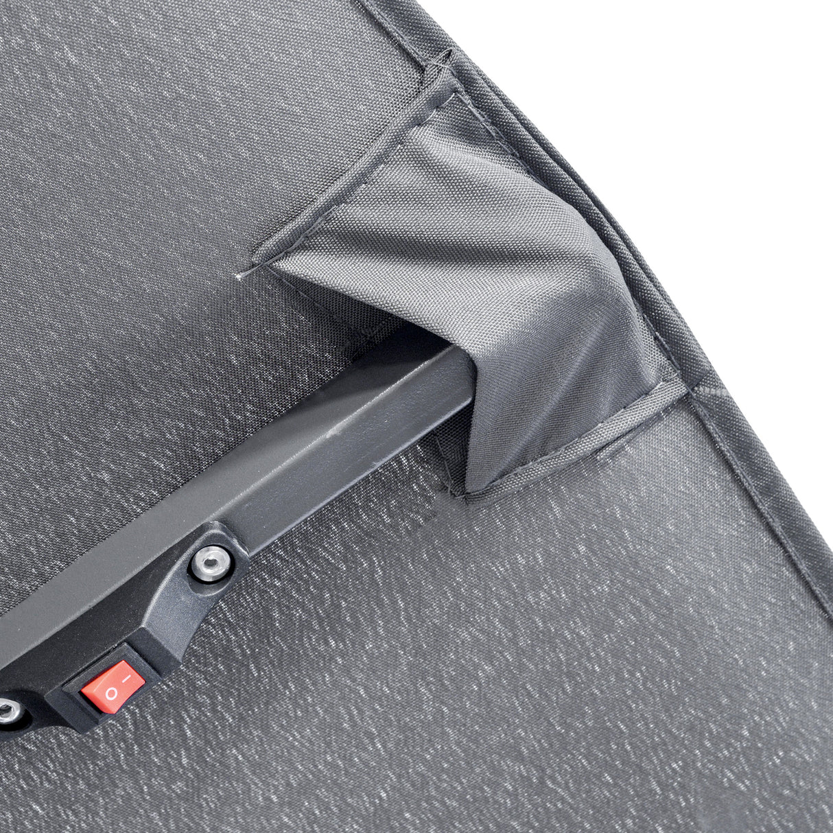 easycomfort easycomfort ombrellone doppio con base a crocee luci solari 295x150x219cm grigio