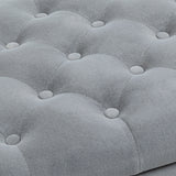 easycomfort easycomfort panca fondo letto in tessuto vellutato con spazio portaoggetti e braccioli 126x48 5x57 cm grigio