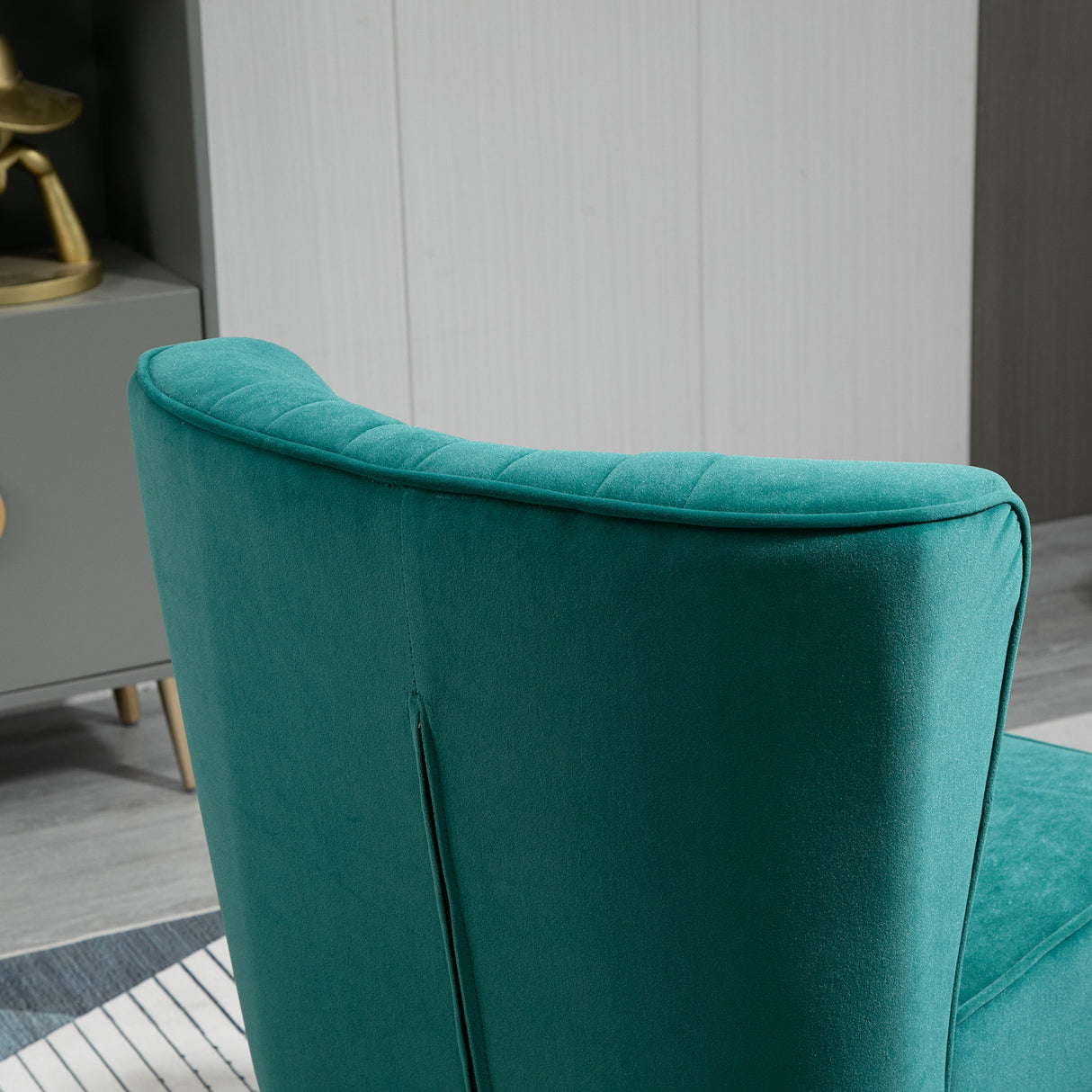 easycomfort easycomfort poltrona moderna in stile scandinavo imbottita e rivestita in tessuto vellutato 56x65 5x82 5cm verde