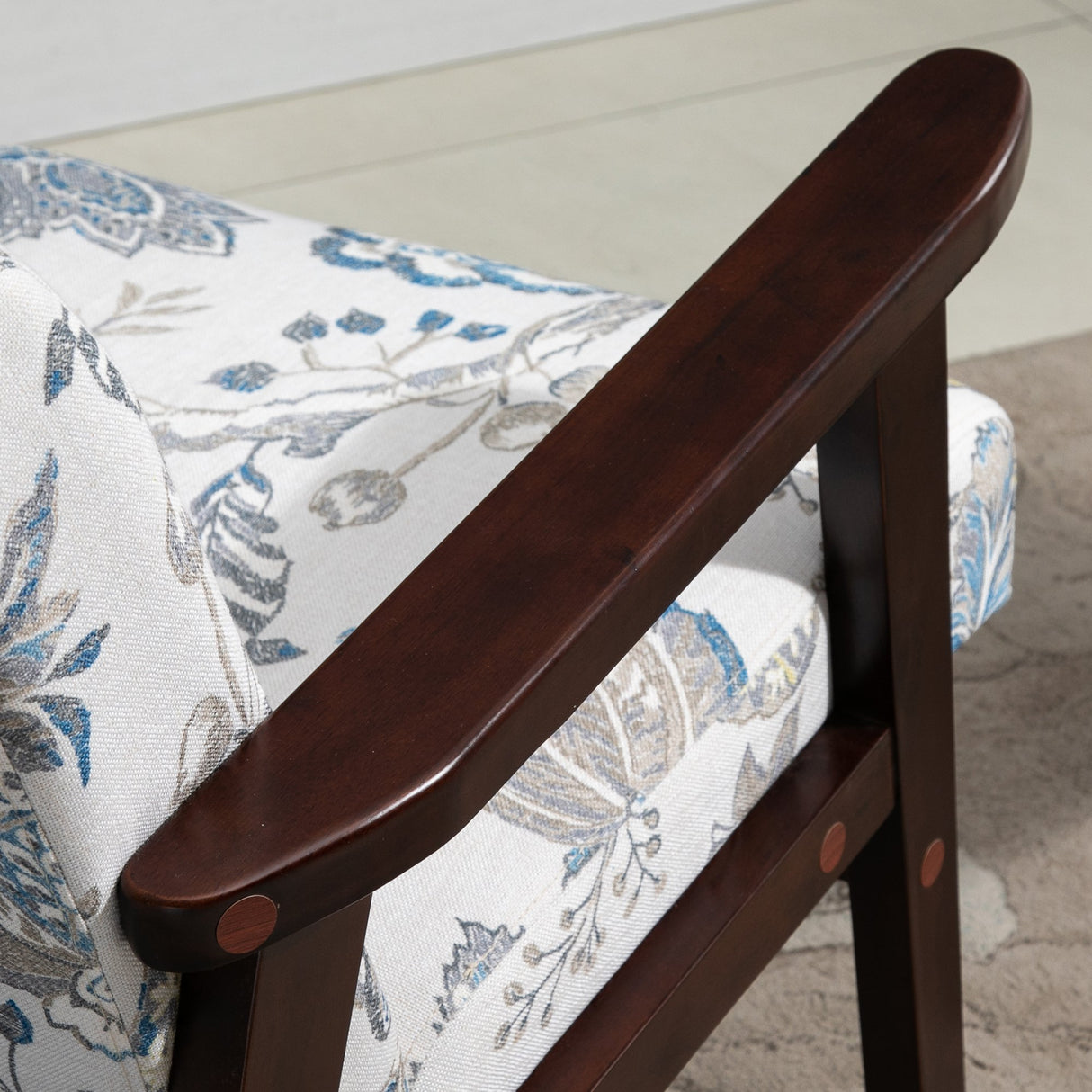 easycomfort easycomfort sedia per soggiorno poltroncina imbottita con braccioli in legno e tessuto traspirante per casa e ufficio a fiori 68 5x78 5x75cm ean 8054144139586