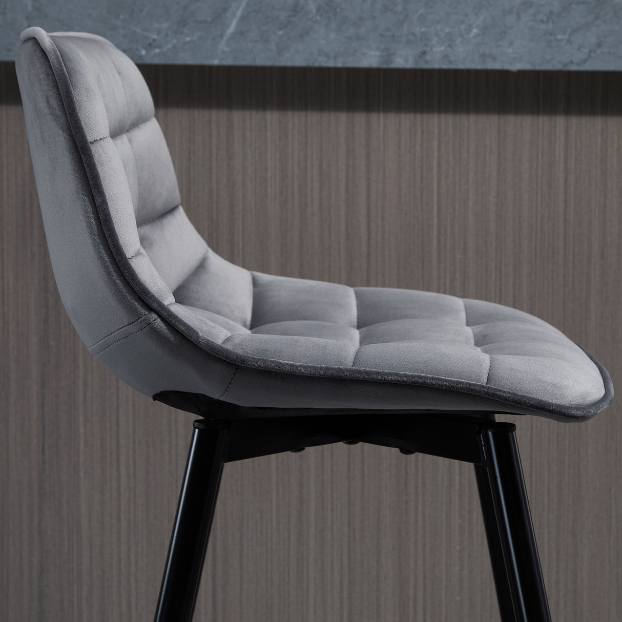 easycomfort easycomfort set 2 sgabelli alti in stile nordico con schienale e poggiapiedi sgabelli con schienale in tessuto effetto velluto e metallo 45x47x88 cm grigio ean 8054144138626