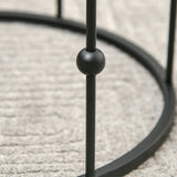 easycomfort easycomfort set di 2 tavolini da caffe impilabili in metallo e vetro temperato 41x57cm e 36x51cm nero