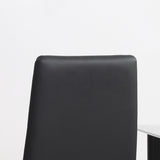 easycomfort easycomfort set di 4 sedie da pranzo con schienale alto in finta pelle e acciaio 41x50x97cm nero