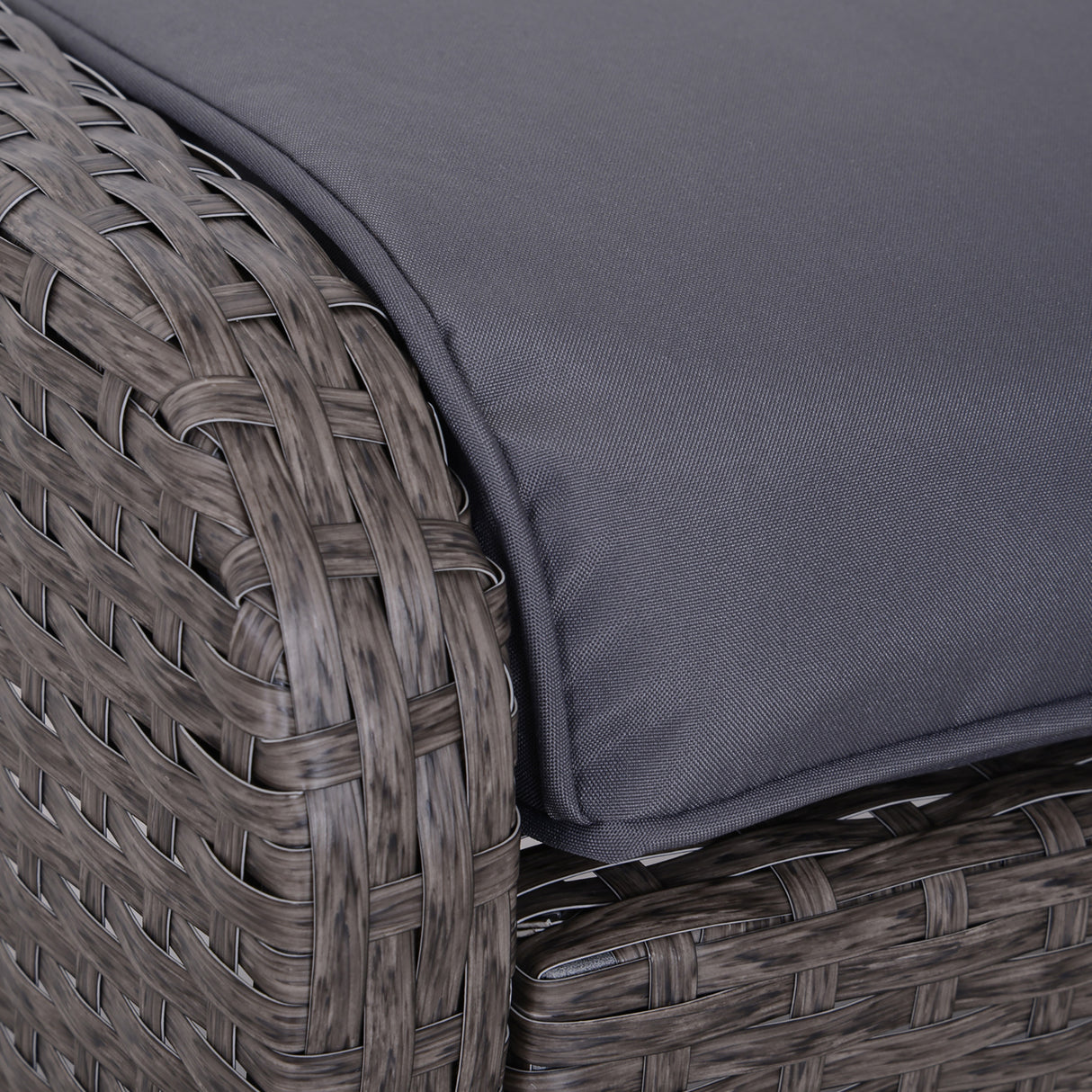 easycomfort easycomfort set mobili da giardino 2 poltrone 2 poggiapiedi 1 tavolino in vetro temperato rattan grigio