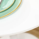 easycomfort easycomfort tavolo rotondo moderno per 2 persone in mdf e acciaio 70x75cm bianco