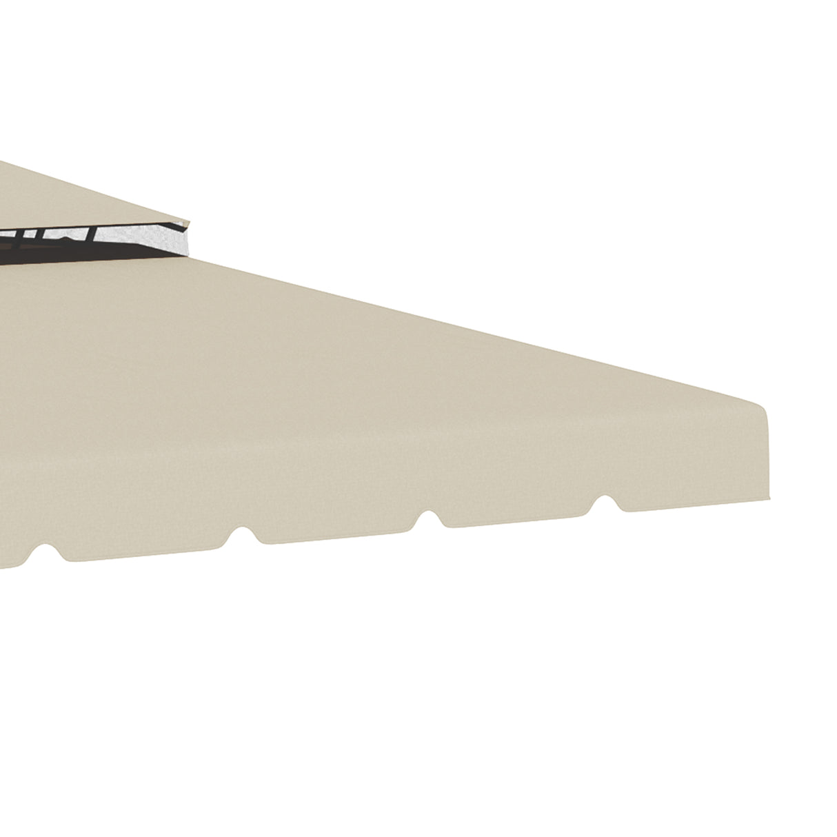 easycomfort easycomfort tettuccio di ricambio per gazebo da giardino 3x4m con tetto a 2 livelli in poliestere beige