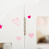 easycomfort easycomfort toeletta per bambini con sgabello tavolo trucco con triplo specchio e cassetto 63x40x85 5cm bianco