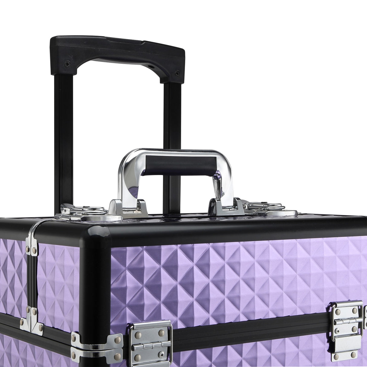 easycomfort easycomfort valigia porta trucchi professionale trolley makeup da viaggio in alluminio 2 ruote viola 33 5x23x7695 5cm ean 8054144137650