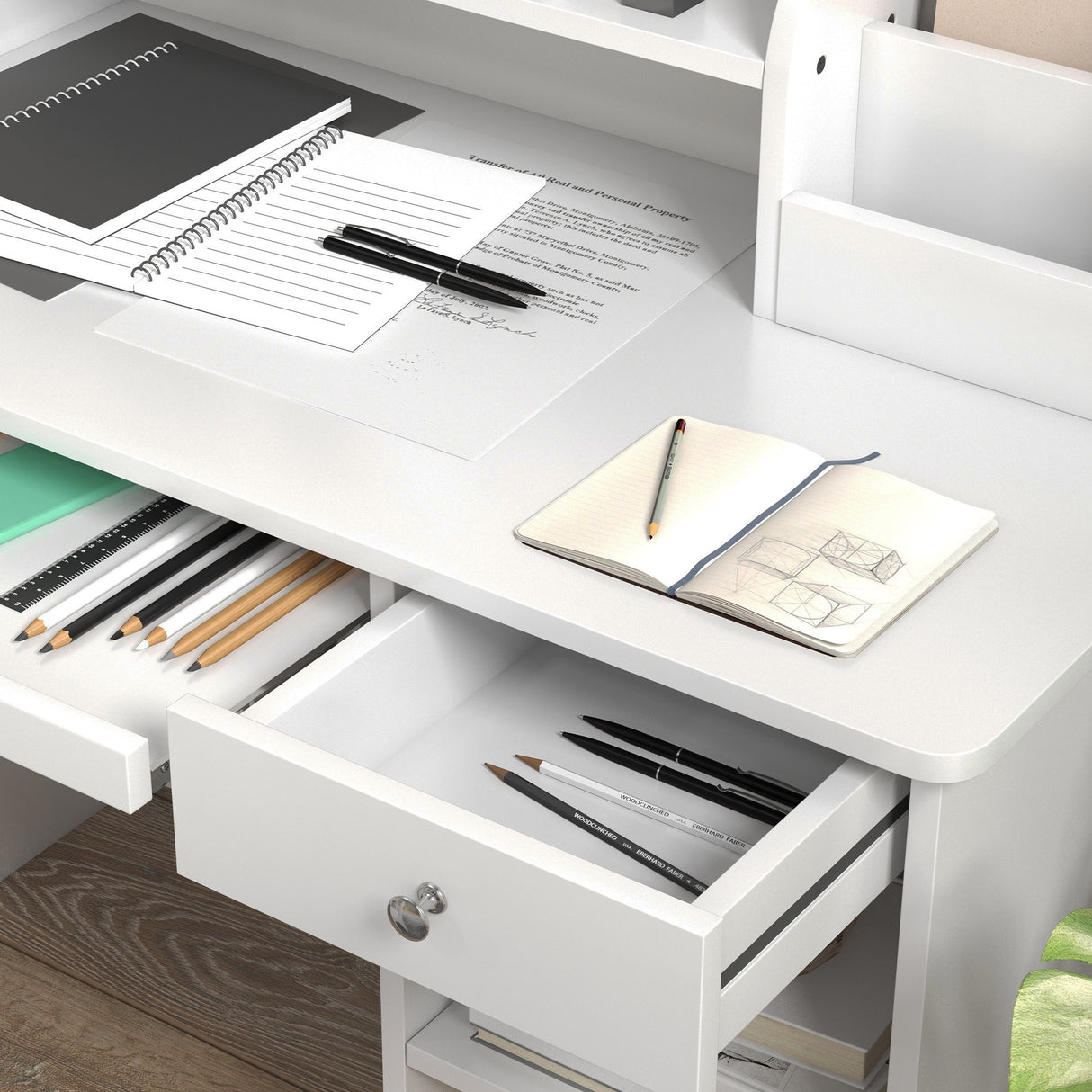 easycomfort easycomfortzonekiz banco scuola e sedia per bambini da 5 8 anni con scaffale e mensola estraibile in legno bianco