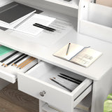 easycomfort easycomfortzonekiz banco scuola e sedia per bambini da 5 8 anni con scaffale e mensola estraibile in legno bianco