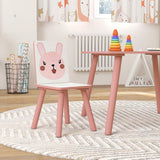 easycomfort easycomfortzonekiz set tavolo e sedie 3 pezzi per bambini 3 8 anni in mdf e legno di pino con disegni di animali rosa