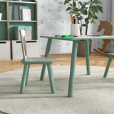 easycomfort easycomfortzonekiz set tavolo e sedie 3 pezzi per bambini 3 8 anni in mdf e legno di pino verde