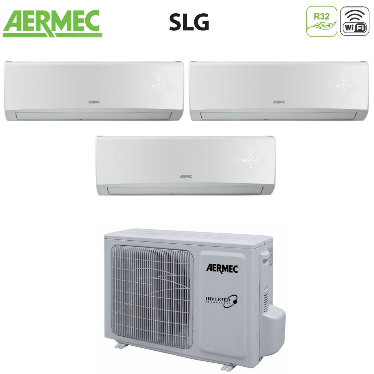 Multi Split Aermec Condizionatore Aermec Trial Inverter SLG 9+9+9+MLG630 R-32 ...
