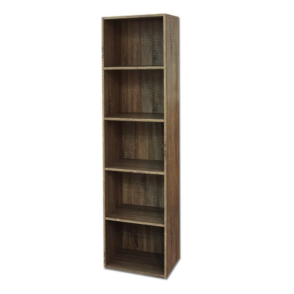 immagine-1-divina-home-libreria-in-legno-5-ripiani-scaffale-noce-l-40-x-h-29-x-h-172-cm-ean-8056157803423