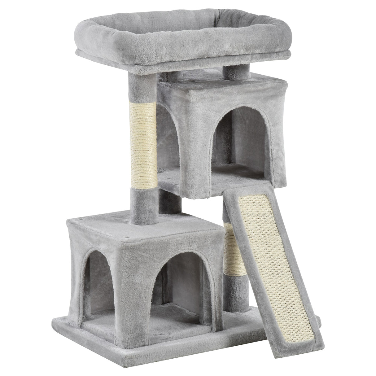 immagine-1-easycomfort-easycomfort-albero-tiragraffi-per-gatti-con-pali-in-sisal-lettino-e-2-casette-59x39x83cm-grigio