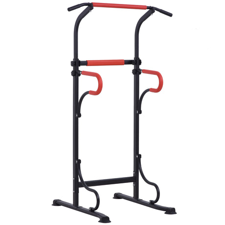 immagine-1-easycomfort-easycomfort-barra-per-trazioni-power-tower-stazione-fitness-multifunzione-con-altezza-regolabile-171-219cm-nero-rosso-ean-8054144132037