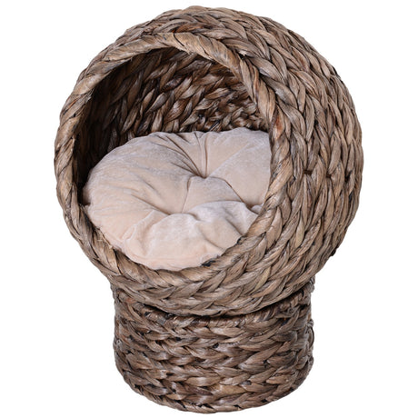 immagine-1-easycomfort-easycomfort-cuccia-per-gatti-rialzata-con-cuscino-casetta-naturale-con-foglie-di-banana-beige-e-marrone-42x33x52cm-ean-8054111845069