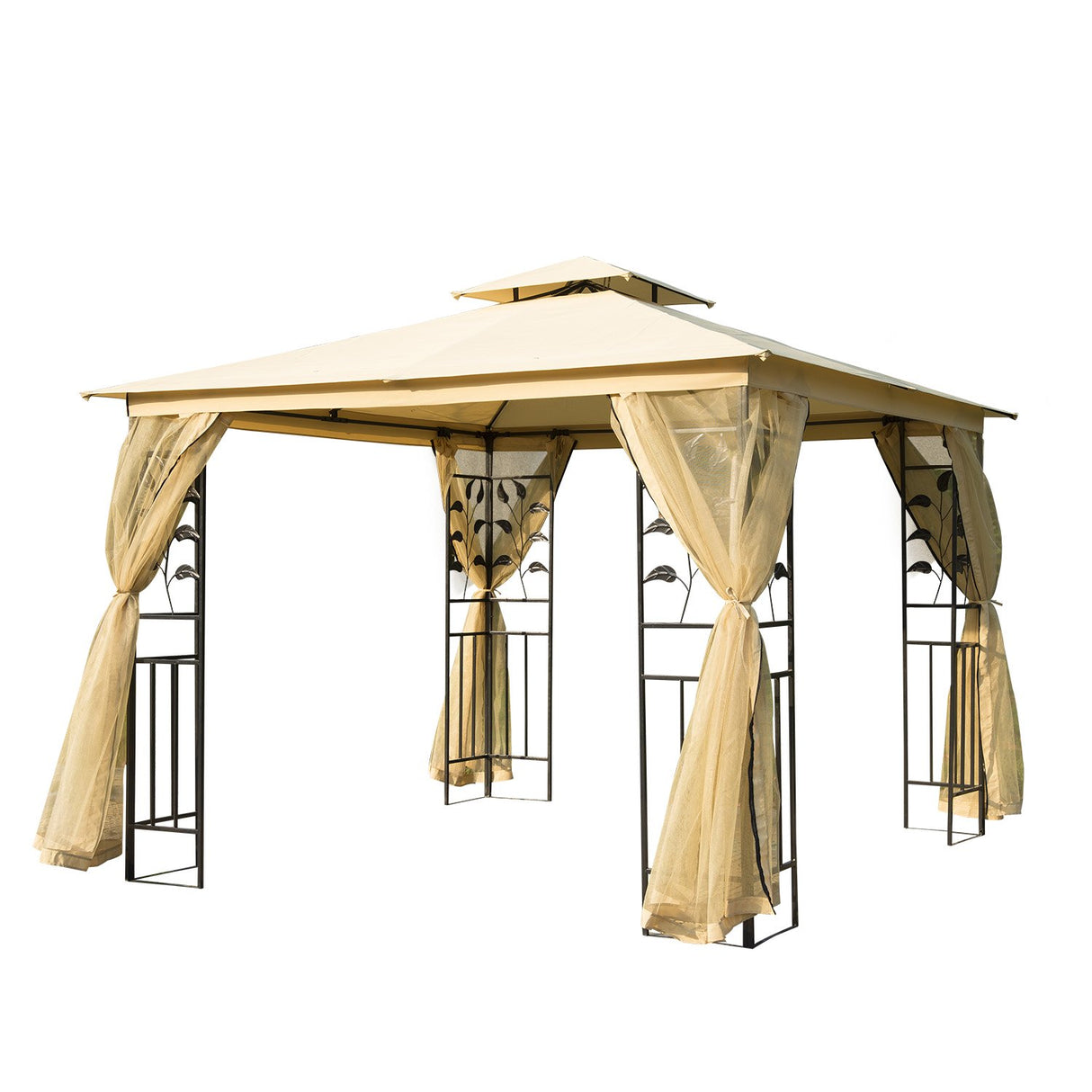 immagine-1-easycomfort-easycomfort-gazebo-da-giardino-3x3m-con-zanzariera-telaio-in-acciaio-e-doppio-tettuccio-beige-ean-8054111843065