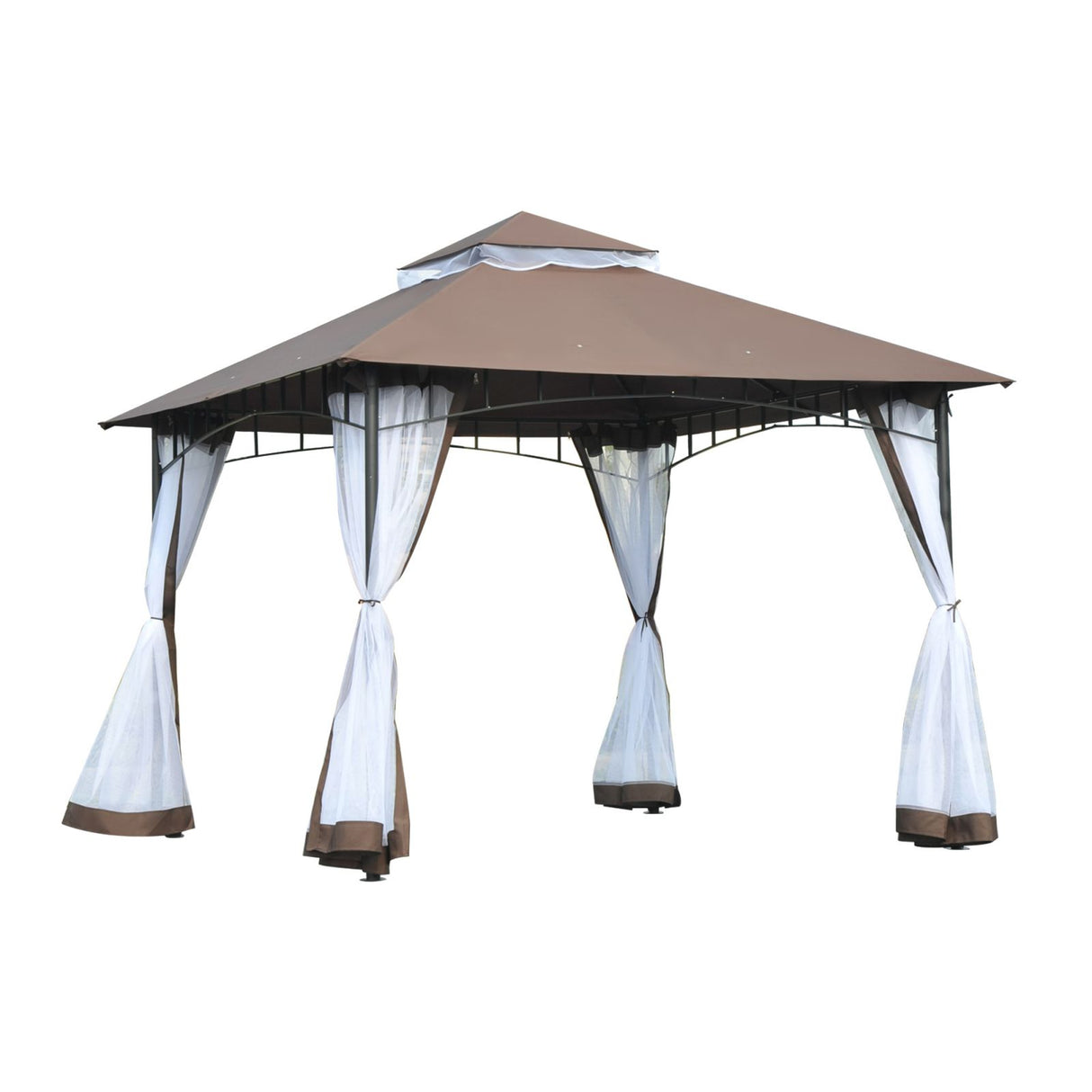 immagine-1-easycomfort-easycomfort-gazebo-da-giardino-3x3m-con-zanzariera-tetto-a-2-livelli-e-struttura-in-metallo-marrone-ean-8055776913209