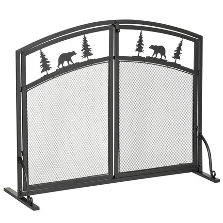 immagine-1-easycomfort-easycomfort-parascintille-per-camino-in-metallo-nero-con-2-porte-chiusura-a-clip-99x35x80cm-nero