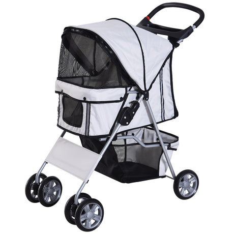 immagine-1-easycomfort-easycomfort-passeggino-per-animali-domestici-pieghevole-carrello-per-cani-grigio-75-x-45-x-97cm-ean-8054111848657