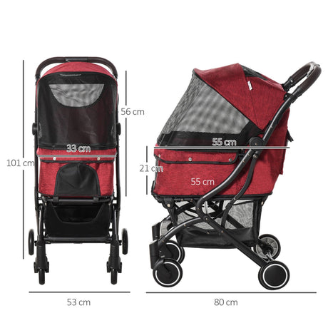 immagine-1-easycomfort-easycomfort-passeggino-per-animali-domestici-pieghevole-con-tettuccio-regolabile-in-alluminio-rosso-e-nero