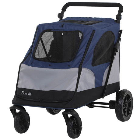 immagine-1-easycomfort-easycomfort-passeggino-per-cani-fino-a-30kg-pieghevole-con-manubrio-regolabile-grigio-e-blu