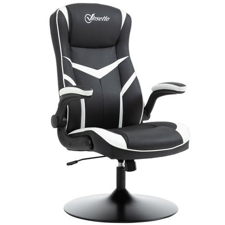 immagine-1-easycomfort-easycomfort-poltrona-da-gaming-da-ufficio-ergonomica-altezza-regolabile-base-fissa-braccioli-pieghevoli-nero-e-bianco-ean-8054144137070