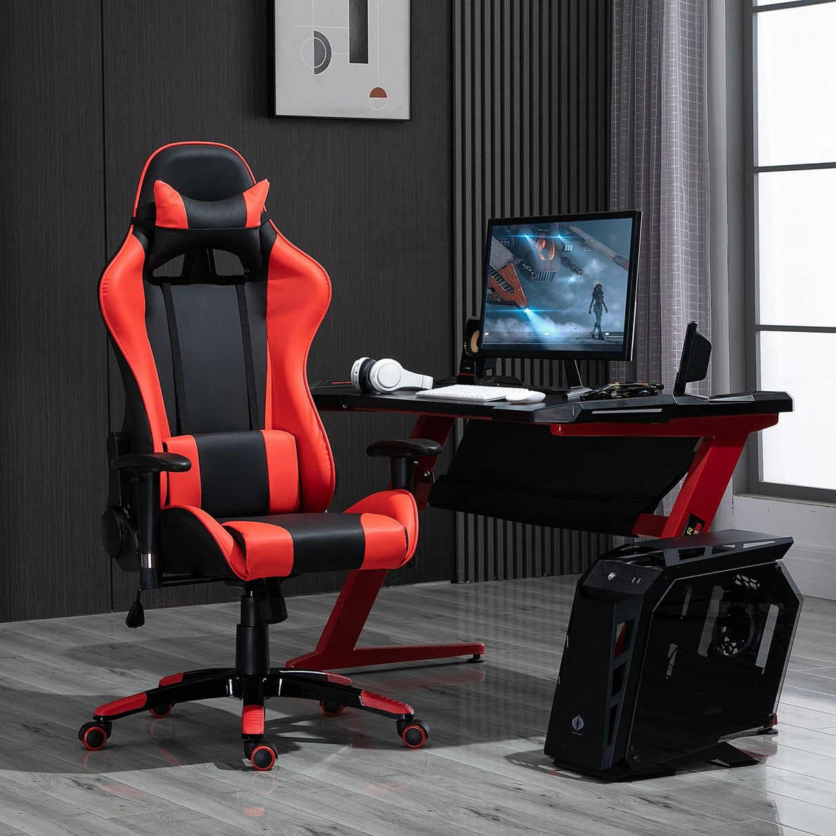 immagine-1-easycomfort-easycomfort-poltrona-da-ufficio-gaming-girevole-reclinabile-nero-e-rosso-ecopelle-ean-8055776913766