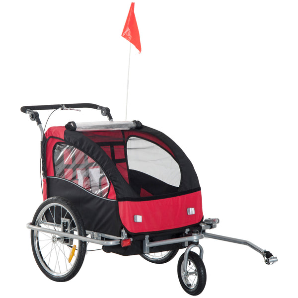 Rimorchio Bici Bambini 2 In 1 - Passeggino E Carrello, Design Blu E Grigio, Premium Quality