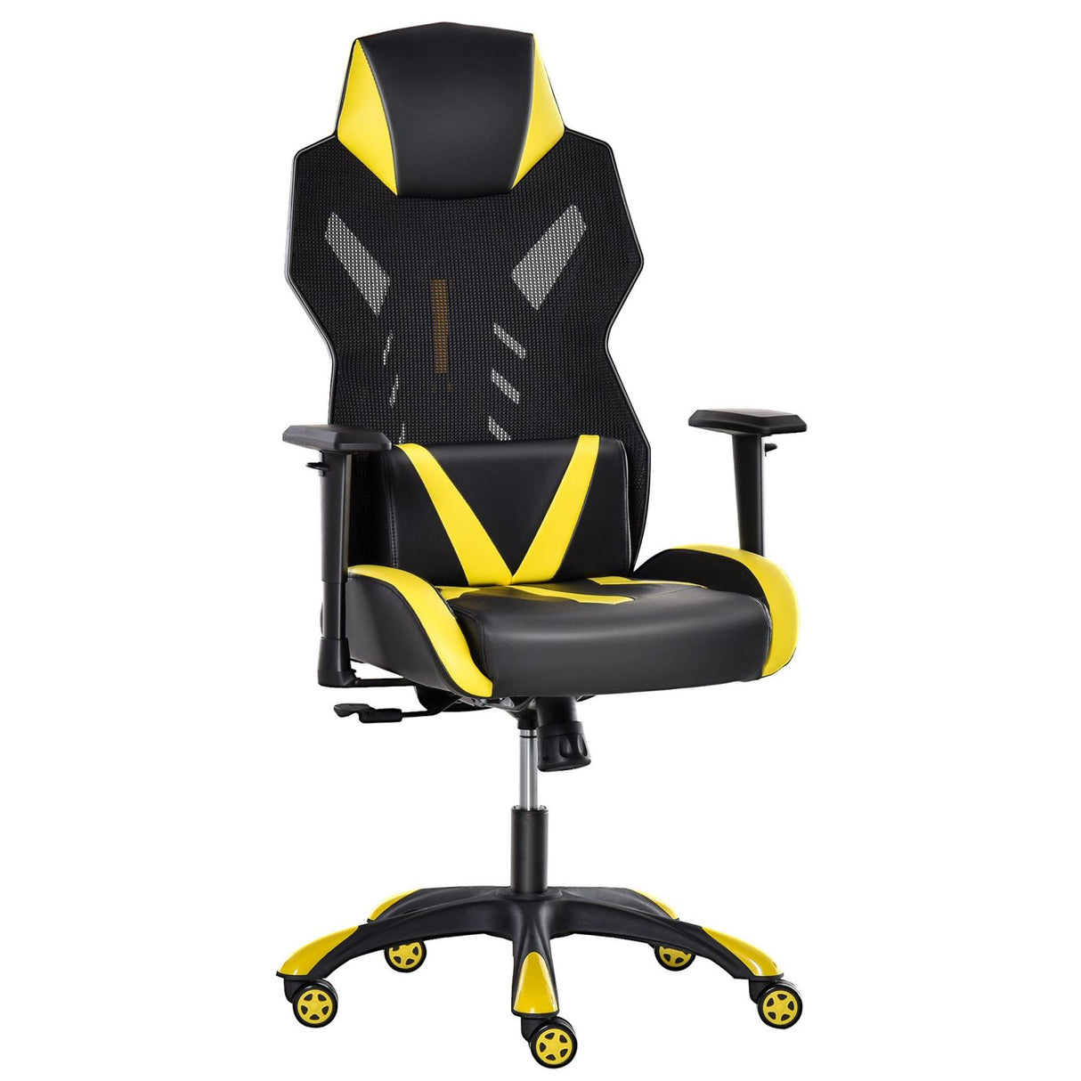 immagine-1-easycomfort-easycomfort-sedia-poltrona-gaming-ergonomica-e-girevole-con-altezza-regolabile-similpelle-e-rete-nero-giallo