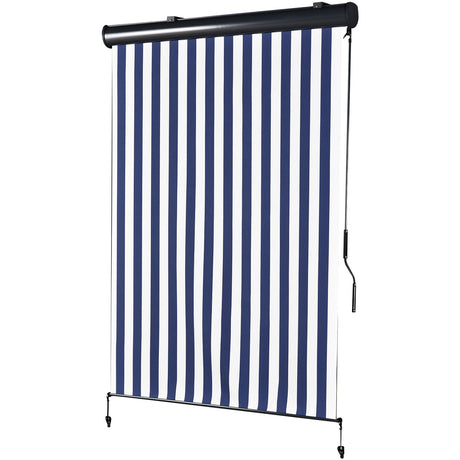 immagine-1-easycomfort-easycomfort-tenda-avvolgibile-a-rullo-impermeabile-funzionamento-manovella-bianco-e-blu-140-x-200-cm-ean-8054144137322