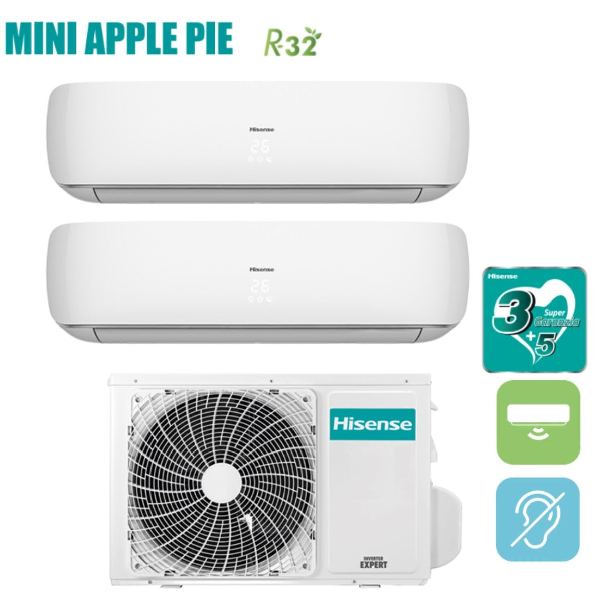 immagine-1-hisense-climatizzatore-condizionatore-hisense-dual-split-inverter-serie-mini-apple-pie-912-con-2amw50u4rxa-r-32-wi-fi-optional-900012000-ean-8059657013170