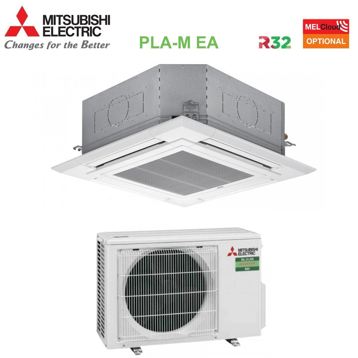 immagine-1-mitsubishi-electric-climatizzatore-condizionatore-mitsubishi-electric-cassetta-90x90-a-4-vie-12000-btu-pla-m35ea-suz-m35va-r-32-wi-fi-optional-con-griglia-inclusa