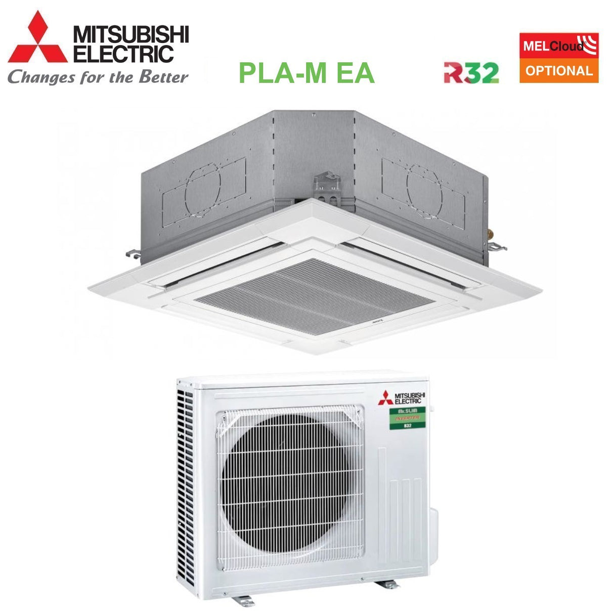 immagine-1-mitsubishi-electric-climatizzatore-condizionatore-mitsubishi-electric-cassetta-90x90-a-4-vie-18000-btu-pla-m50ea-suz-m50va-r-32-wi-fi-optional-con-griglia-inclusa