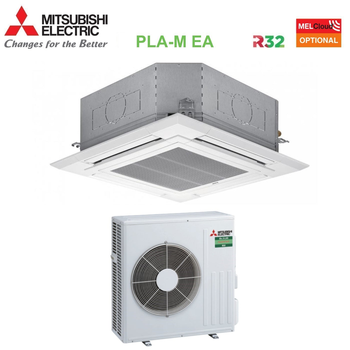 immagine-1-mitsubishi-electric-climatizzatore-condizionatore-mitsubishi-electric-cassetta-90x90-a-4-vie-21000-btu-pla-m60ea-suz-m60va-r-32-wi-fi-optional-con-griglia-inclusa