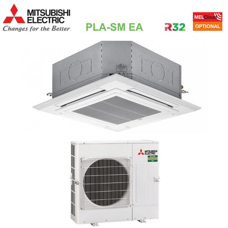 immagine-1-mitsubishi-electric-climatizzatore-condizionatore-mitsubishi-electric-cassetta-90x90-a-4-vie-inverter-42000-btu-pla-sm125ea-puz-sm125yka-trifase-r-32-wi-fi-optional-con-griglia-inclusa