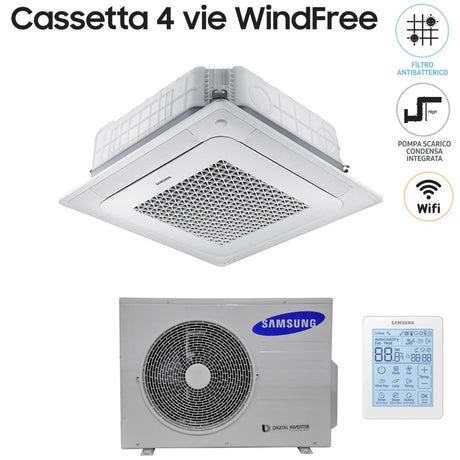 immagine-1-samsung-climatizzatore-condizionatore-samsung-inverter-cassetta-4-vie-windfree-36000-btu-ac100nn4dkh-monofase-con-telecomando-wireless-e-pannello-incluso