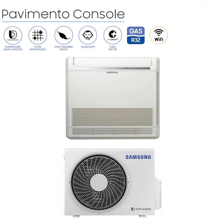 immagine-1-samsung-climatizzatore-condizionatore-samsung-inverter-pavimento-console-9000-btu-ac026rnjdkgeu-r-32-wi-fi-optional-classe-aa-con-comando-wireless-incluso-novita