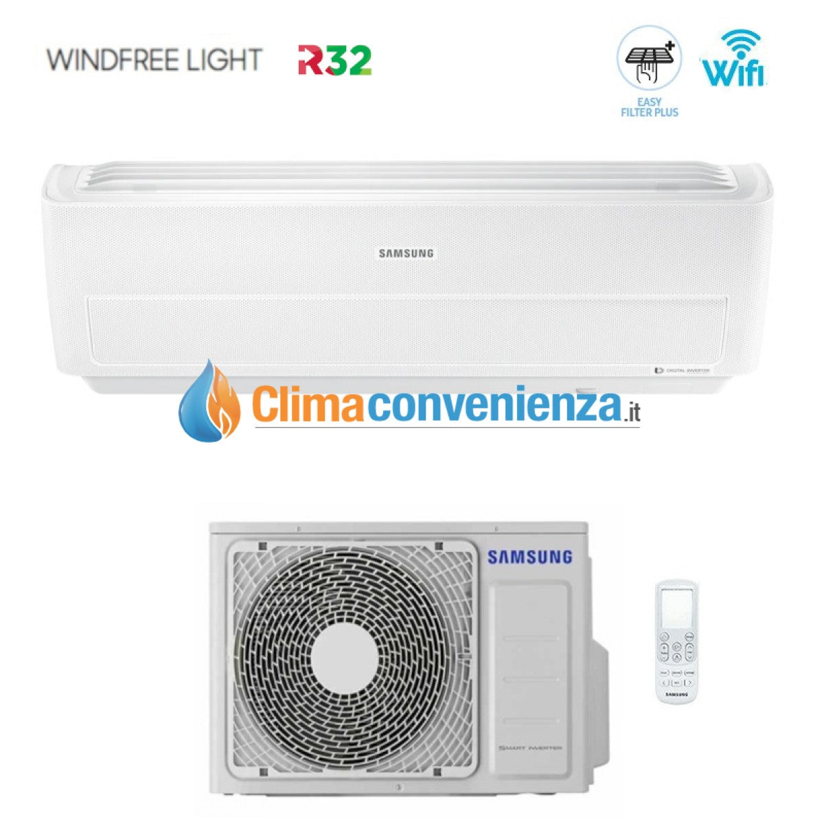 immagine-1-samsung-climatizzatore-condizionatore-samsung-inverter-serie-windfree-light-12000-btu-ar12nxwxcw-r-32-wi-fi-integrato-classe-a-ean-8059657005458