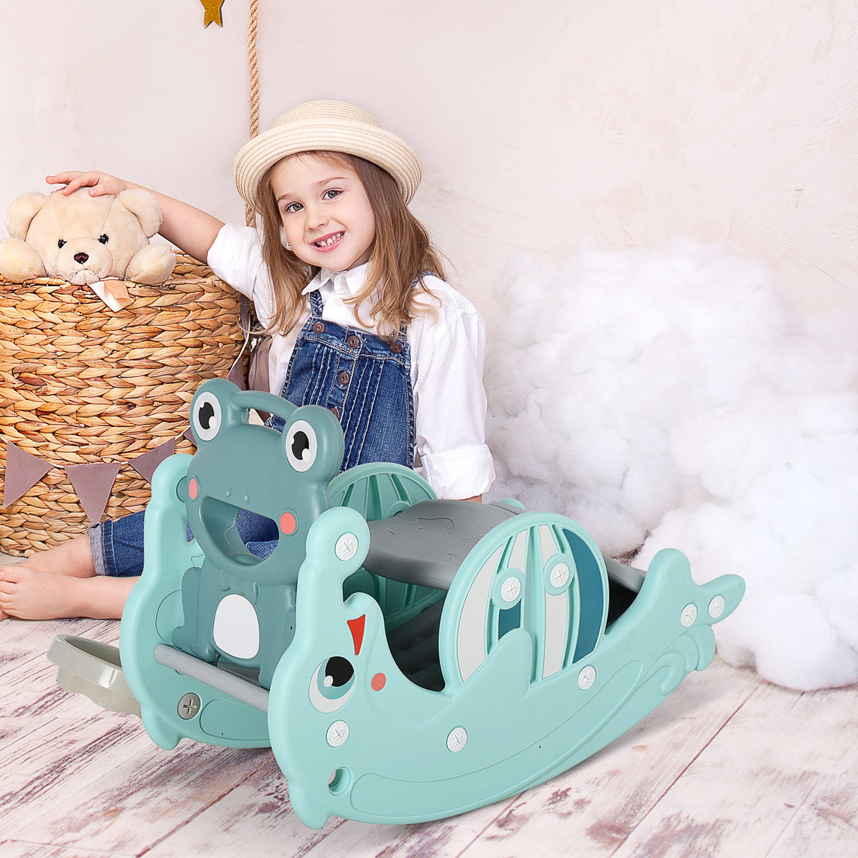 immagine-2-easycomfort-easycomfort-3-in-1-cavallo-a-dondolo-scivolo-per-bambini-e-canestro-eta-18-36-mesi-per-casa-e-giardino-verde