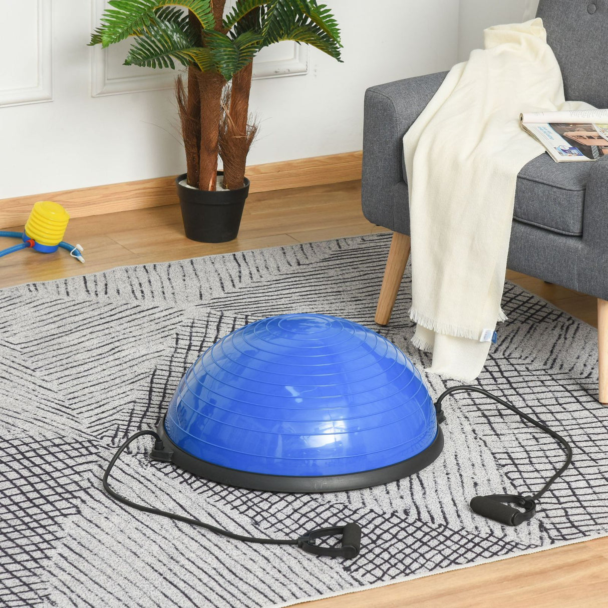 immagine-2-easycomfort-easycomfort-bosu-ball-balance-ball-con-2-elastici-e-pompa-per-allenamento-a-casa-potenziamento-muscolare-e-riabilitazione-52cm-blu-ean-8054144137261