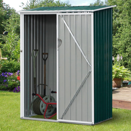 immagine-2-easycomfort-easycomfort-capanno-casetta-attrezzi-da-giardino-in-acciaio-1-porta-con-chiavistello-verde-ean-8055776911649