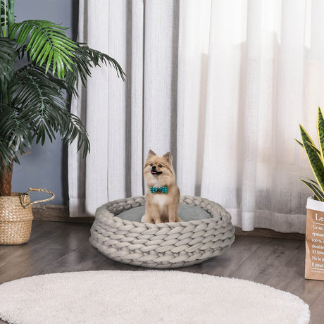 immagine-2-easycomfort-easycomfort-cuccia-per-cani-e-gatti-rotonda-rialzata-e-lavabile-in-cotone-pp-cuscino-imbottito-50x19cm-grigio