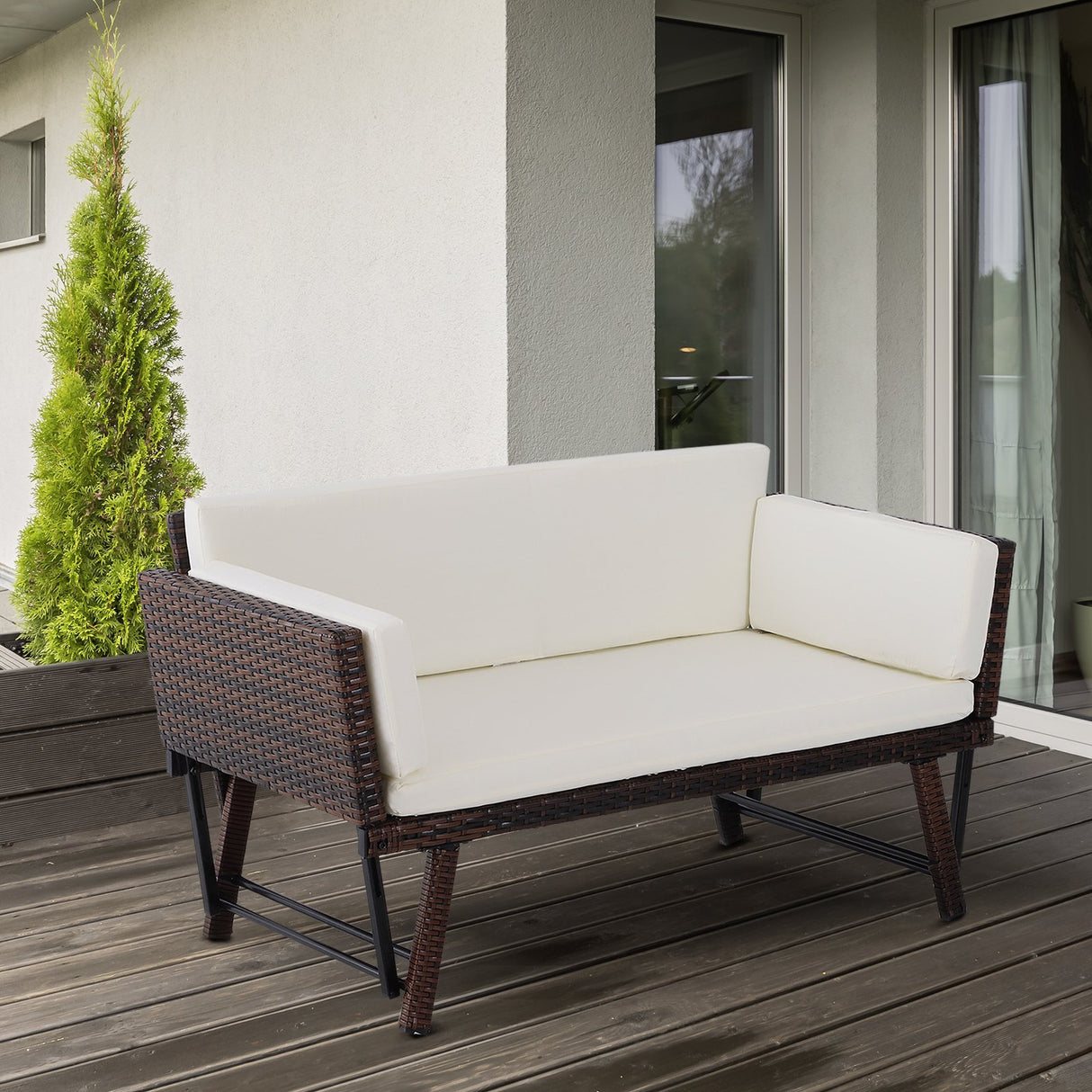 immagine-2-easycomfort-easycomfort-divano-2-posti-con-braccioli-estensibili-da-giardino-rattan-129x63x67cm-bianco-marrone-ean-8054144135274