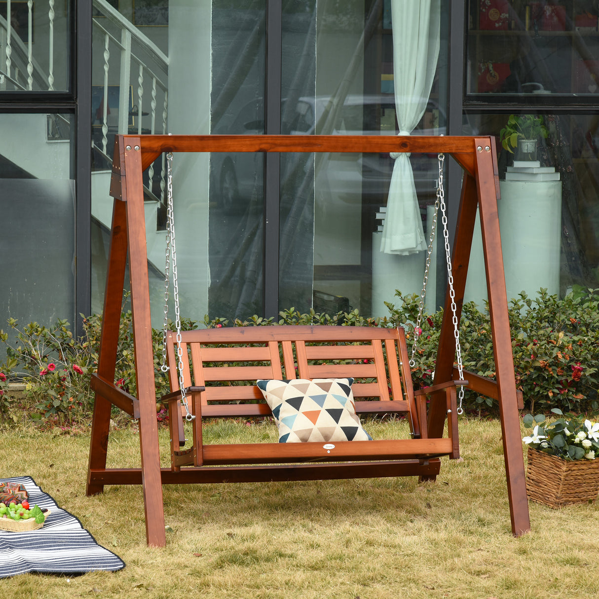 immagine-2-easycomfort-easycomfort-dondolo-da-giardino-in-legno-a-2-posti-con-catene-in-metallo-arredamento-da-esterno-color-teak-160x121x165cm